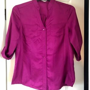 Purple double pocket shirt
